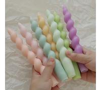 4/2 pièces Bougeoirs spiralés avec bougies parfumées torsadées, bougies parfumées multicolores pour la cuisine, la chambre, l'ambiance Halloween/Noël, décoration de la maison, cadeaux 2 pièces,Blanc 4