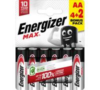 4+2 Piles Alcalines AA / LR6 Energizer Max