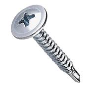 4.2mm X 16mm Vis Autoperceuses Phillips à Tête Plate, Vis en Acier Zingué à tête Bombée Modifiée, Fil Fin, Vis Pozi à Tête Cylindrique Pour Tôle, Plaque de Plâtre et Bois (50 pcs)