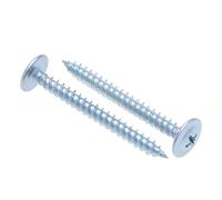 4.2mm X 25mm Vis autotaraudeuses Phillips à tête plate, Vis en acier zingué, Fil fin, Vis Métaux Tête bombee Embase collerette pour tôle, Plaque de plâtre et bois (50 pcs)