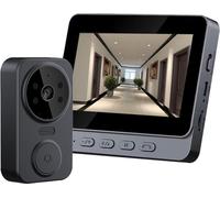 4,3" écran IPS 2,4G sonnette vidéo sans fil, surveillance HD, interphone bidirectionnel, sonnette de porte intelligente pour maison, villa, bureau & appartement