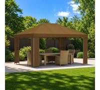 vidaXL Tente de jardin 4 x 3 m – polyester noir, acier, 190 g/m²