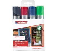 edding Marqueur craie liquide 4090 effaçable vitres verre noir, rouge, bleu, vert clair 4-4-15 mm