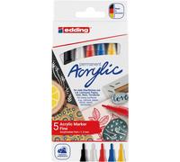 [4-5300-5S] edding Marqueur acrylique fin 5300 set de 5 Assortis basic 1-2 mm
