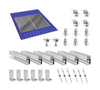 4/6/10pcs CP-SETUNO Solar Panel Mounting Kit, Stainless Steel Captive Screws with Rails, M10 X 200 mm, for Photovoltaic Solar Module Installation, Height-Adjustable Captive Screws pour 4 Module