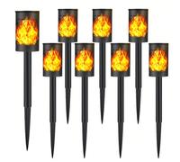 4/6/8/12 pièces Lampes torche solaires LED pour extérieur, conception étanche IP44, effet de flamme vacillante vive, lueur de flamme réaliste créant une excellente atmosphère, convient pour l'éclairag