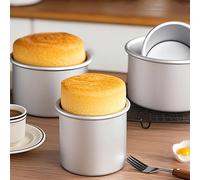 4/6/8 pouces Moule vertical à bord élevé anodisé - Moule à gâteau rond ménager et à gâteau haut, moule à gâteau chiffon à fond surélevé, moule à gâteau mousse droit anodisé pour four de cuisson 4 pouc