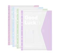 4/6 / 8Pcs 11 Trous Poche Perforée Transparent Document Portefeuille Lettre