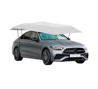 4,6 x 2,3 m - Tente de toit semi-automatique - Tente de toit de voiture - Portable - Tente de protection solaire pliable pour voiture - Avec pare-soleil - UPF 30+ (gris argenté)