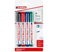 Edding 660 Marqueur pour tableaux blancs - multi-couleur - 4 stylos - pointe ronde 1,5-3 mm - feutre effaçable - pour tableaux blanc, magnétique, mémo et chevalet de conférence - rechargeable