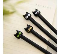 4/8/10/12/16 pièces Stylo signature d'expression de chat aux grands yeux, stylo gel noir 0,5 mm. Cadeau pour Halloween, Noël, cadeaux Polypropylène