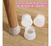 4/8/12/16/20/24/28/36/40/48/60/72/80/84/96/100 pièces Capuchons de pieds de chaise en silicone - Options blanc, gris, rose, tasses de meubles en plastique, patins antidérapants pour table et tabouret,