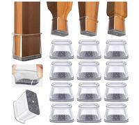4/8/16/24 pièces Protecteurs de pieds de chaise rectangulaires, adaptés aux sols en bois dur, patins de meubles, glisseurs de pieds de chaise, housses de pieds de chaise en silicone, préviennent les r