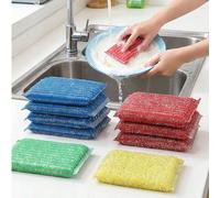 4/8/16 pièces Éponges à vaisselle, éponges en laine d'acier, chiffons de nettoyage durables pour la cuisine, les casseroles, la vaisselle, les bols 4 pièces - Couleur aléatoire,8 pièces - Couleur aléa