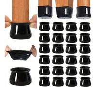 4/8/16 pièces Protecteurs de pieds de chaise noirs avec fond en feutre enroulé, capuchons de chaise en silicone pour sols en bois dur, bouchons d'extrémité de pieds de meubles et de table, capuchons d