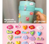 4/8/20 pièces Autocollants 3D mignons de dessins animés, autocollants de colle crème pour coque de téléphone DIY, comprend 1 rouleau de ruban adhésif double face à pois, ensemble d'artisanat pour fill