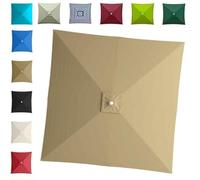 4/8 Baleines Auvent De Remplacement Pour Parasol 300×300cm 250x250cm 200x200cm, Toile De Rechange Carré Pour Cour, Housse Pour Parapluie Non Déporté(Khaki,2.5x2.5m/8ftx8ft)