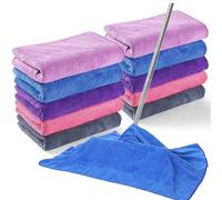 4/8 pièces Chiffons de nettoyage en microfibre super réutilisables et lavables, convenant pour le nettoyage de la vadrouille, du sol et des fenêtres, de style moderne, non tissés, absorbants et séchan