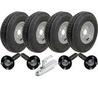 4.80/4.00-8 Twin Axle Trailer Kit High Speed Road Legal Wheels, Axles & Hitch