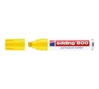 edding 800 Marqueur permanent - jaune - 1 stylo - pointe biseautée 4-12 mm - pour des marquages larges - sèche vite, résiste à l'eau et aux frottements - pour carton, plastique, bois, métal, verre