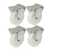 4 - 80mm 3" inch nylon castors - heavy duty fixed castor set 120kg each