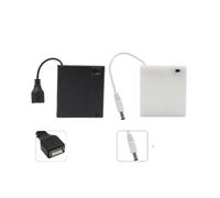 4 AA USB/DC Powered Battery Case Storage Case Stand LR6 Container with LED Light Strip Lead Cable(Black USB Box)