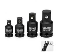 4 Adaptateur Douille En Acier Chrome-Molybdène Cr-Mo Haute Résistance Pour Cliquet Et hocs, Convertisseurs 1/4, Adaptateur 3/8 1/2 Pouces, Accessoires Robustes De Réduction Et Extension
