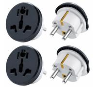 4 Adaptateur Universel de Voyage, Adaptateur UK vers France, Adaptateur Prise Anglaise vers France, pour Europe, Chine, États-Unis, Japon, avec Prise européenne à 2 Broches, idéal pour Les Voyages