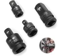 4 adaptateurs douille CR-MO 3/8""↔1/4"", 1/2"" - réducteur carré cliquet Label