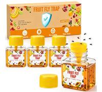 4 Anti Mouche Interieur Produit Efficace, Piège Mouches Fruits Cuisine | Anti Moucherons Liquide, Piege A Mouche pour Rideau, Table Plan de Travail Poubelle Maison, Exterieur, Jusqu'à 3 Semaines