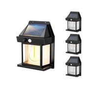 Lumisky Applique murale solaire SUNFLARE LED 100 lm avec capteur Blanc chaud Étanche Lot de 4 H17 cm