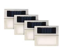 : 4 appliques solaires LED rectangulaires en acier