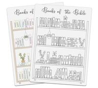 4 Autocollants de tableau de bord Bible Étagère Tracker Lecture Bible Tracker Bible Chapitre Journal Autocollants 2 Noir et Blanc et 2 Couleur 4,7 x 6,5 pouces