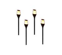 Lumisky Lot de 4 torches solaires effet flamme LED blanc chaud 4X FARELY H64,5cm