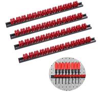 4 barres porte-outils 35 cm - rangement mural pour tournevis, garage & atelier - rouge
