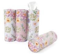 4 Boîtes à Mouchoirs Cylindriques, Porte-Mouchoirs Ronds pour Voiture | Design Compact, Idéal Porte-Gobelet, Maison, Voyage, Intérieur Auto, Pratique, Gain de Place, Papier Doux, Organisateur