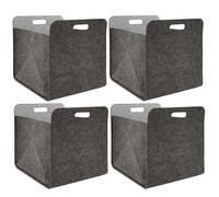 4 Boîtes de Rangement Feutre 33x33x38cm Kallax Panier Feutrine Étagère Ikea Gris