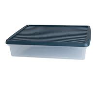 4 boîtes rangement 14,75l format A3, couvercle 49x38,5x10,5cm bleu