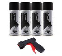 4 Bombes De Peinture Noir Mat 330ml - Amt + Pistolet Pour Bombe De Peinture