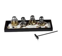 4 bonzes sur jardin zen