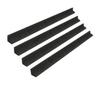 Bordure de pelouse flexible, 4,8 m de long, lot de 4 x 1,2 m, noir, délimitation de jardin, pelouse, allées, bordure de chemin, potager, parterre de fleurs, jardinières surélevées, caoutchouc résistan