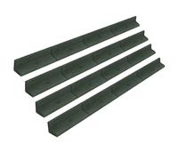 Bordure de pelouse flexible, 4,8 m de long, lot de 4 x 1,2 m, verte, pour délimiter le jardin, la pelouse, les allées, les bordures de chemin, les potagers, les parterres de fleurs et les jardinières 