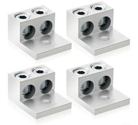 4 bornes de mise à la terre en aluminium à 2 trous conçues pour les tâches de mise à la terre électrique dans les environnements nécessitant des composants métalliques (2b26u)