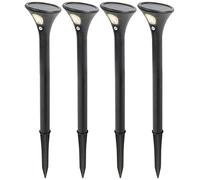 Lunartec 4 bornes lumineuses solaires avec capteur de mouvement - blanc chaud