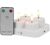 Lunartec 4 bougies chauffe-plat LED rechargeables et télécommandées