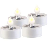 Lunartec 4 bougies plates à LED solaires avec capteur de luminosité