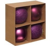 4 boules déco suspension polystyrène 10cm violet - générique 207494