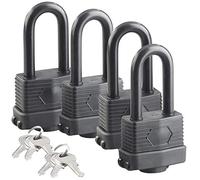 AGT 4 cadenas à anse XXL avec 2 x 3 clés, IP44