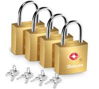 4 cadenas de voyage approuvés avec clés, serrure de porte de voyage en laiton