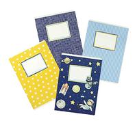 4 cahiers d'exercices de qualité pour enfants DIN A5 | lignés et quadrillés 32 pages - motif astronaute - pour commencer l'école pour les élèves de l'école primaire - série numéro 5 - 16 feuilles
